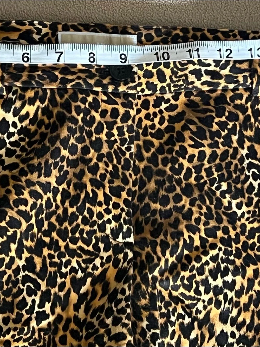 Michael Kors Leopard Print Straight Leg Stretch Pants - Size 10